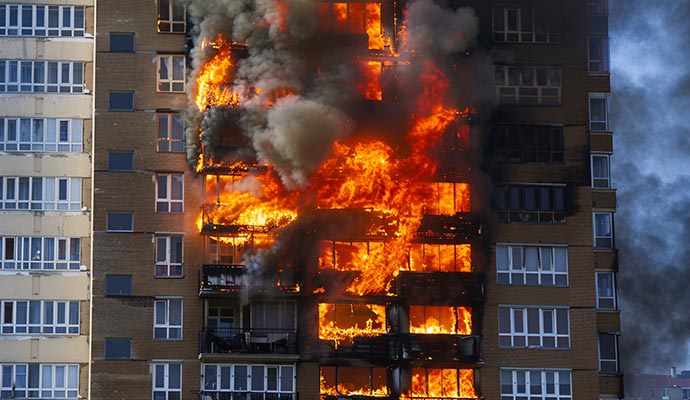 Fire in tower block