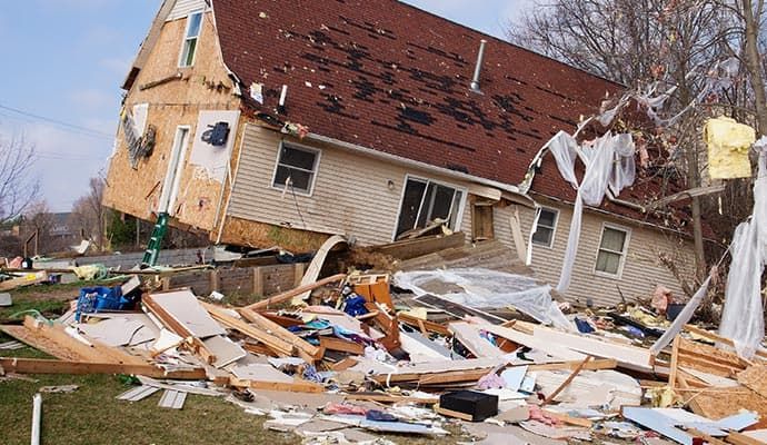 Hurricane damaged house Hurricane damaged house