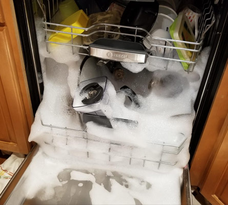 dishwasher soap overflow